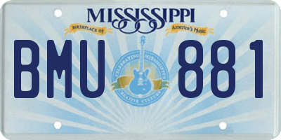 MS license plate BMU881