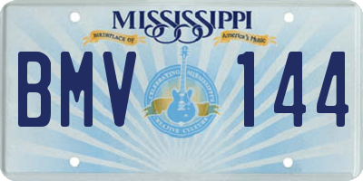 MS license plate BMV144