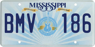 MS license plate BMV186