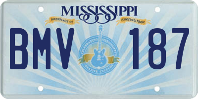 MS license plate BMV187