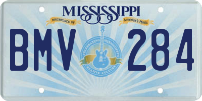 MS license plate BMV284