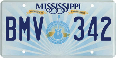 MS license plate BMV342