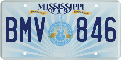 MS license plate BMV846