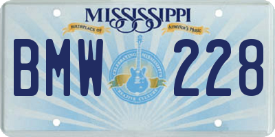 MS license plate BMW228