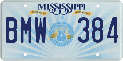 MS license plate BMW384
