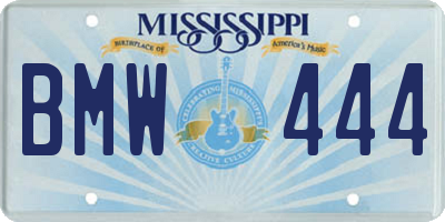 MS license plate BMW444