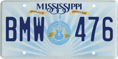 MS license plate BMW476