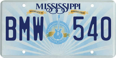 MS license plate BMW540