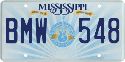 MS license plate BMW548