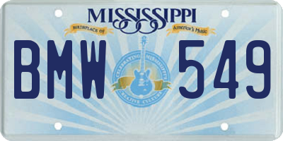 MS license plate BMW549