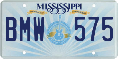 MS license plate BMW575