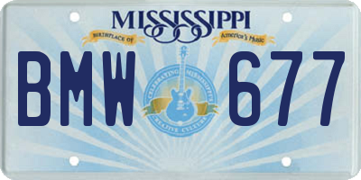 MS license plate BMW677