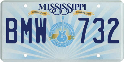 MS license plate BMW732