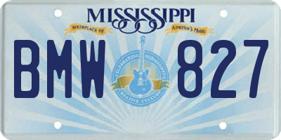MS license plate BMW827