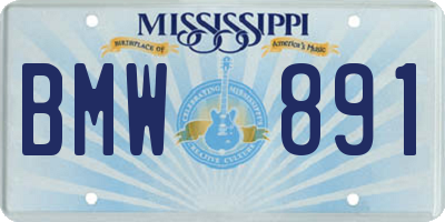 MS license plate BMW891