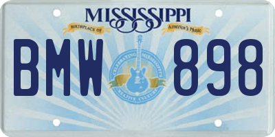 MS license plate BMW898