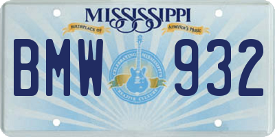 MS license plate BMW932