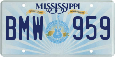 MS license plate BMW959