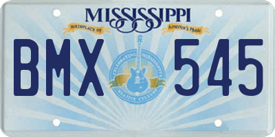 MS license plate BMX545