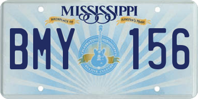 MS license plate BMY156