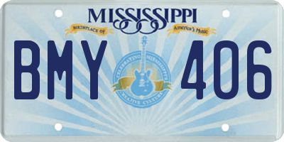 MS license plate BMY406