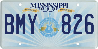 MS license plate BMY826