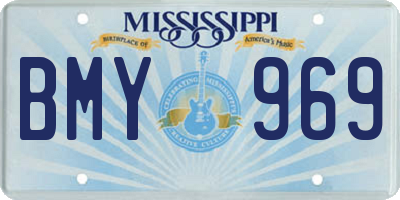 MS license plate BMY969