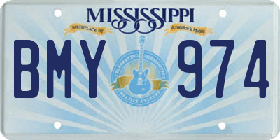 MS license plate BMY974