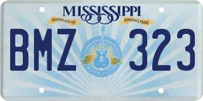 MS license plate BMZ323