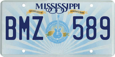 MS license plate BMZ589