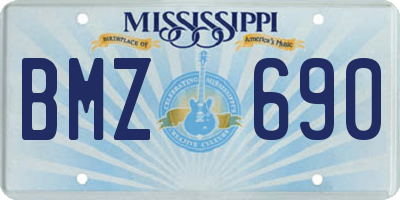 MS license plate BMZ690