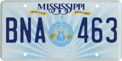 MS license plate BNA463