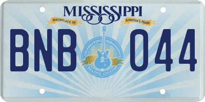 MS license plate BNB044