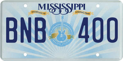 MS license plate BNB400