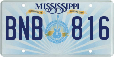MS license plate BNB816