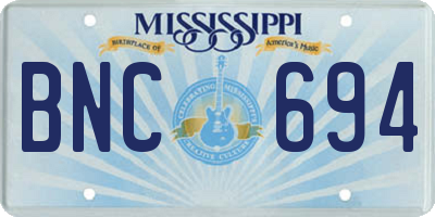 MS license plate BNC694