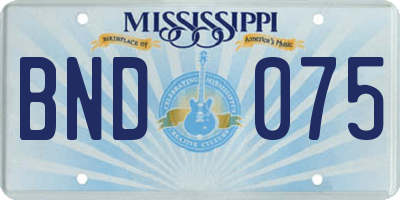 MS license plate BND075