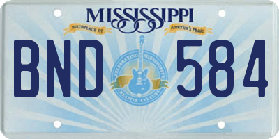 MS license plate BND584
