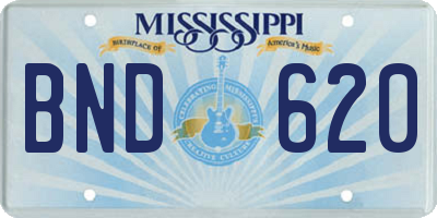 MS license plate BND620