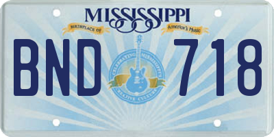 MS license plate BND718