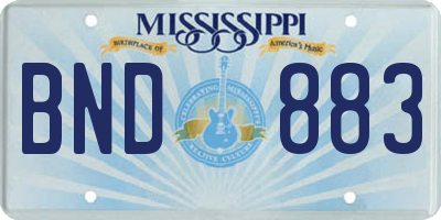 MS license plate BND883