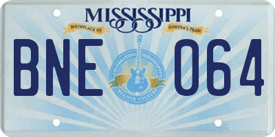 MS license plate BNE064