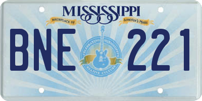MS license plate BNE221