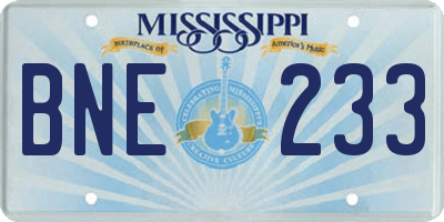 MS license plate BNE233