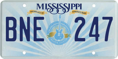 MS license plate BNE247