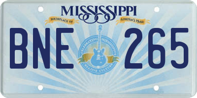 MS license plate BNE265