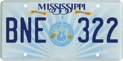 MS license plate BNE322