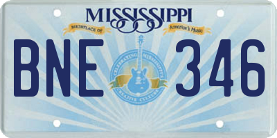 MS license plate BNE346