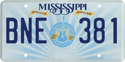 MS license plate BNE381