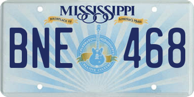MS license plate BNE468